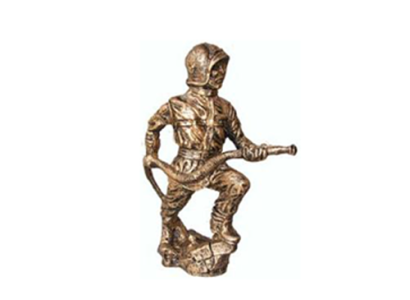 Sculpture Fireman Fire Department Antique Style Figure Modern Art Extinguishing 25 cm